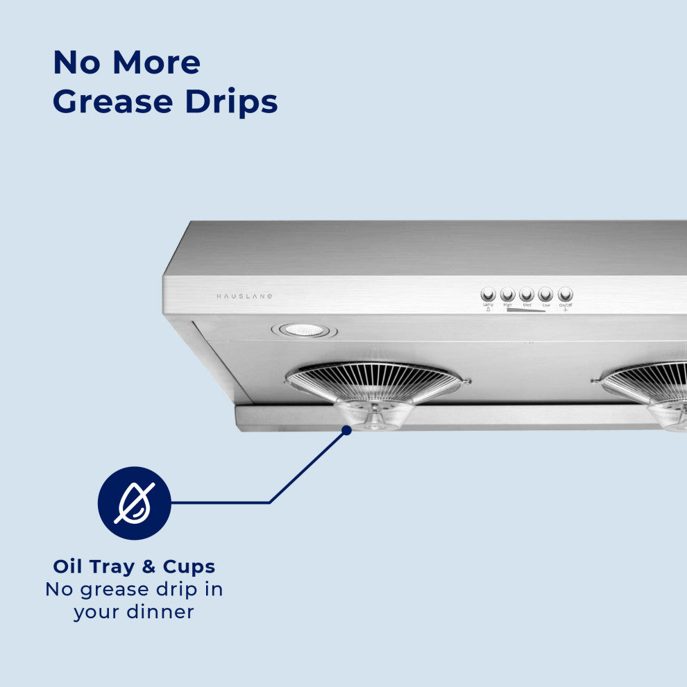 Hauslane | Chef Series Range Hood C100 30" Under Cabinet Kitchen Extractor
