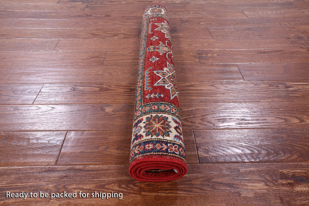 Super Kazak Hand-Knotted Wool Rug 3' 5" X 4' 10" - Q12951