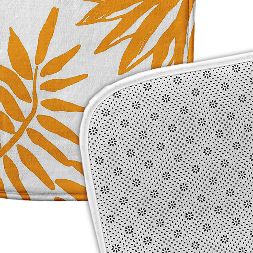 34" x 21" Pineapple Leaves Bathmat, Mango