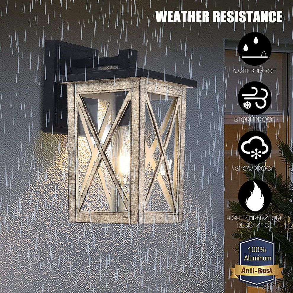 Outdoor Porch Light Dusk to Dawn Lighting Fixture Aluminum Farmhouse Lantern