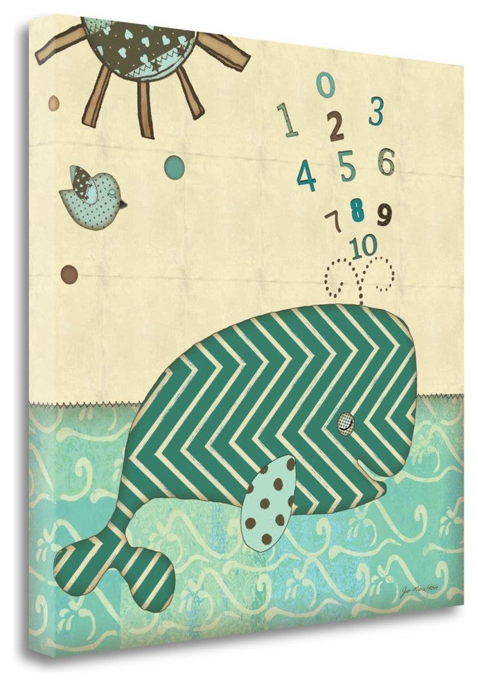 "Number Whale" By Jo Moulton, Giclee Print on Gallery Wrap Canvas, Ready to Hang