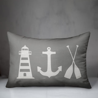 Coastal Icons Gray 14x20 Pillow