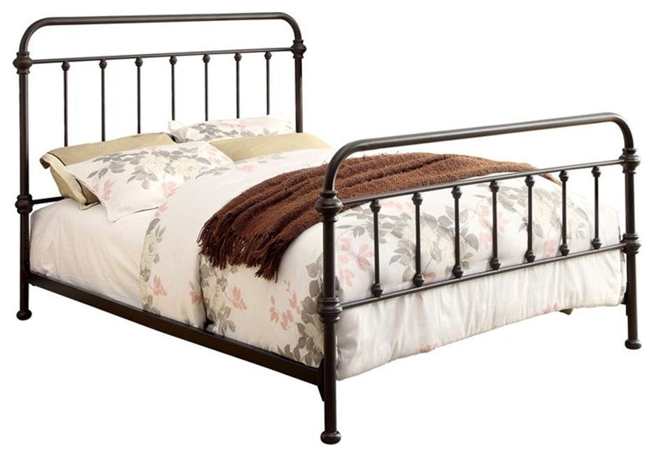 Furniture of America Celinda Metal California King Spindle Bed in Dark Bronze