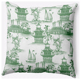 China Old Polyester Indoor Pillow, Green, 26"x26"