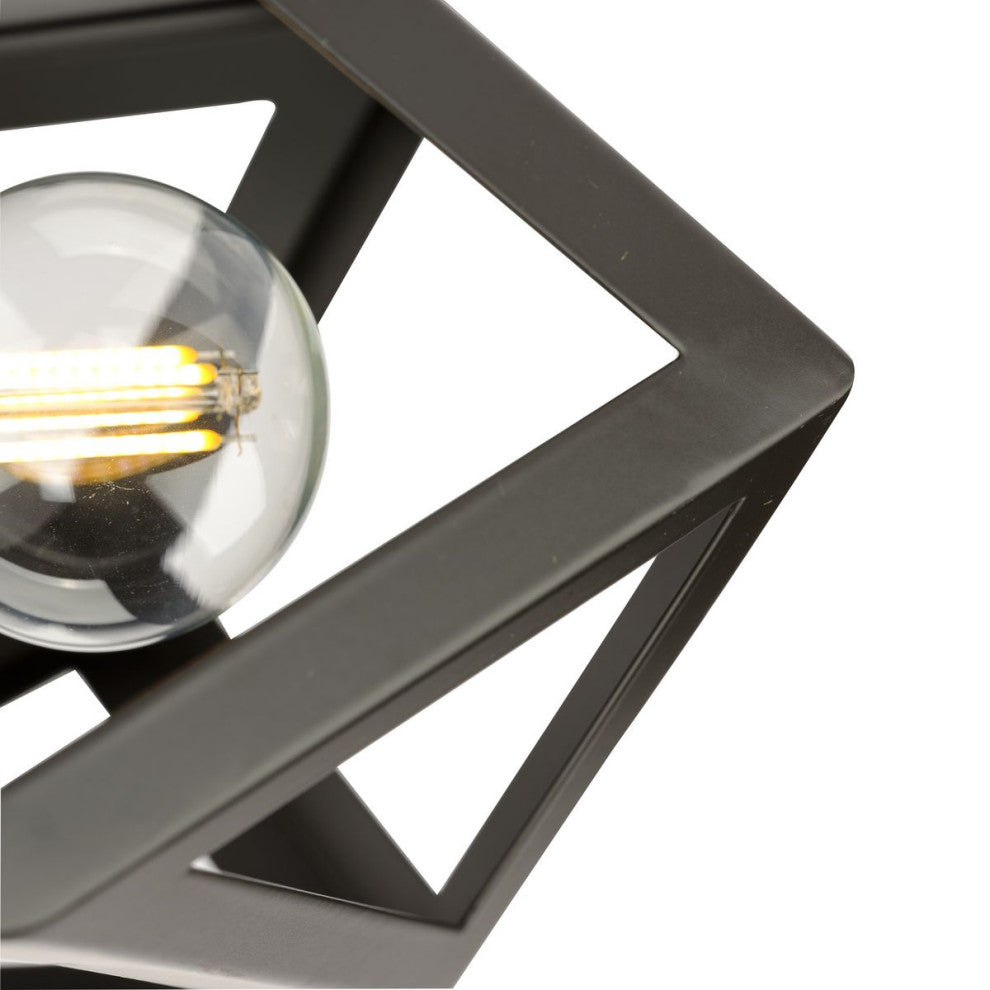 Saucedo Collection Three-Light Architectural Bronze Modern 14.6" Flush Mount