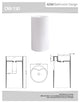 ADM Circular Freestanding Pedestal Sink, White, 18", Glossy White