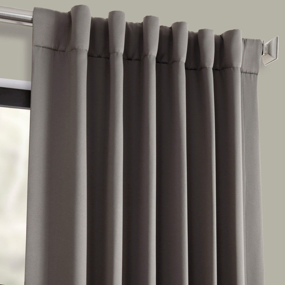 Neutral Gray Room Darkening Curtain, Set of 2, 50"x120"