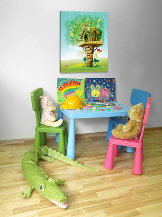 "Tree House" Painting Print on Canvas by Curtis