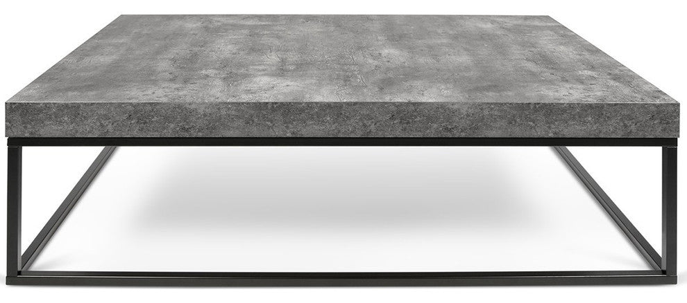 Modern Grey faux Concrete Thick Top Coffee Table