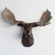 Faux Taxidermy Moose Head Wall Mount, Brown and Natural