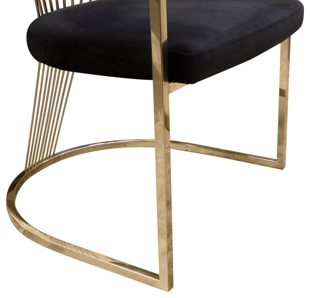 Solstice Dining Chair, Black Velvet
