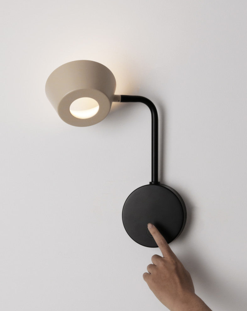 OLO Arm Wall Lamp, Black/Oatmeal