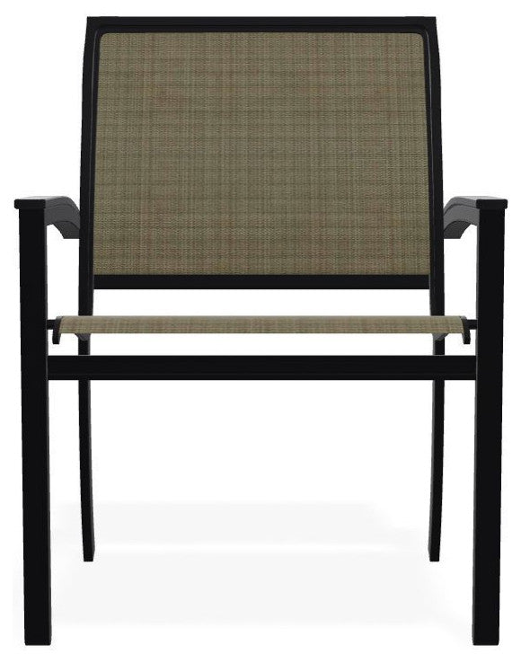 Bazza Sling Stackable Outdoor Dining Chair, Elevation Stone/Black