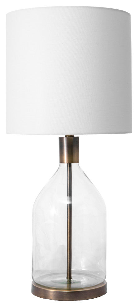 Nuloom 29" Yolanda Glass Linen Shade Gold, On-Off Switch Table Lamp