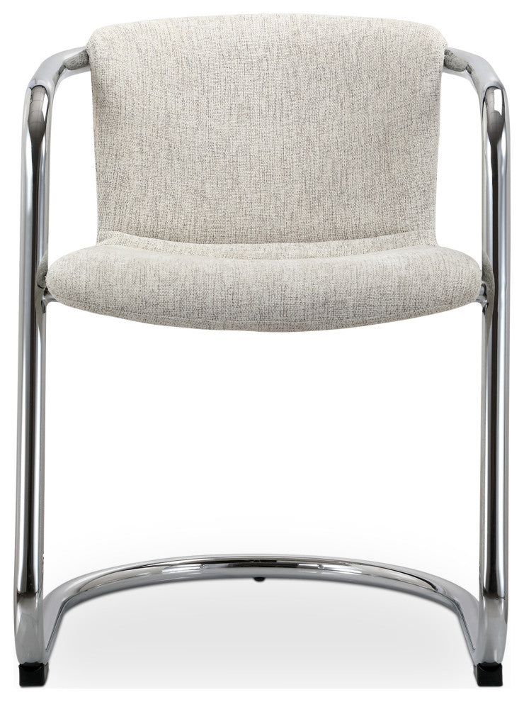 Freeman Chrome Frame Dining Chair Blended Cream-Set of Two