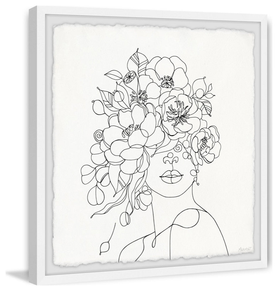 "Flower Model" Framed Painting Print, 12x12