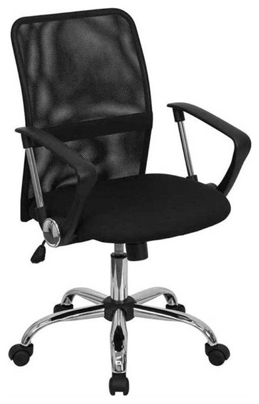 Scranton & Co Mid-Back Mesh Office Chair in Black