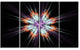 Abstract Flowers on Black Background, Flower Art on Canvas, 48"x28", 4 Panels