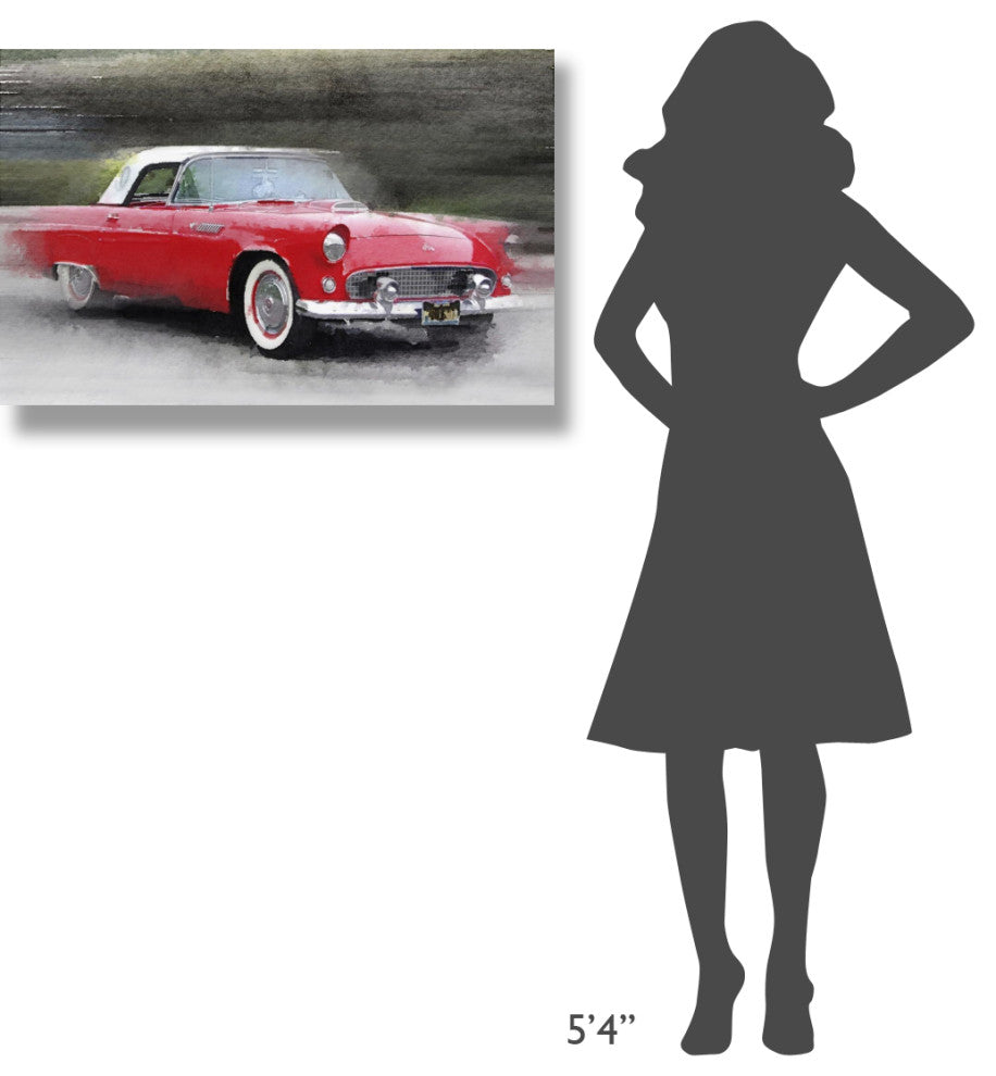 "1955 Ford Thunderbird Watercolor" Fine Art Print