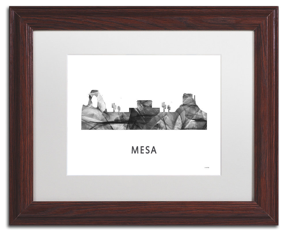 Marlene Watson 'Mesa Arizona Skyline' Matted Art, Wood Frame, White, 14x11