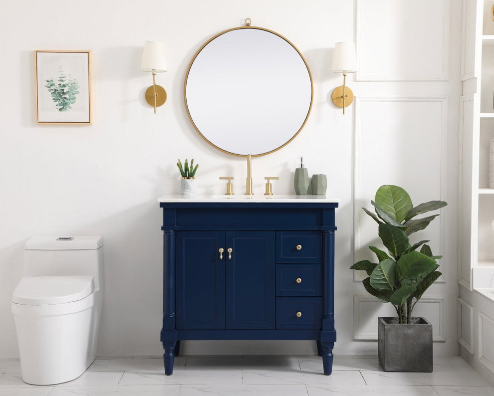Lewis 36" Single Bathroom Vanity, Blue
