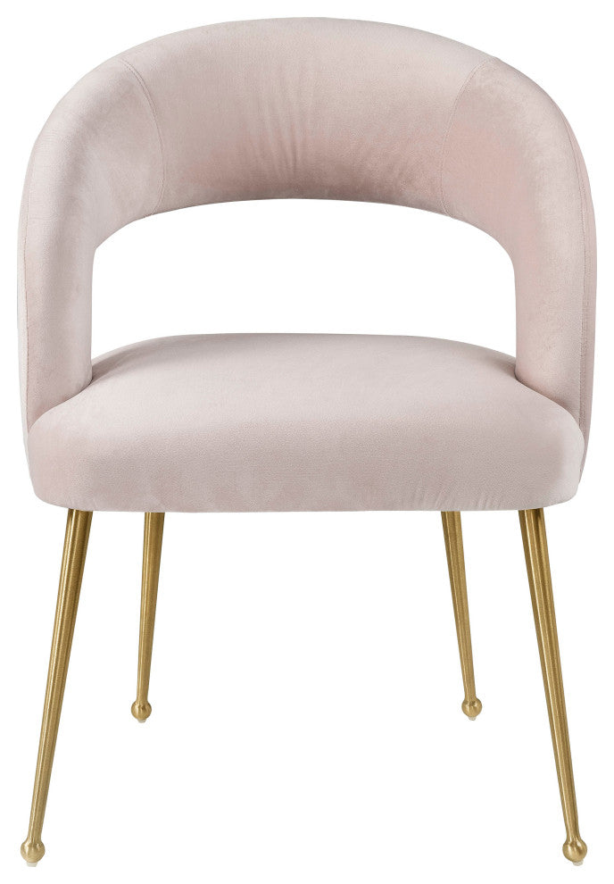Rocco Blush Velvet Dining Chair - Blush