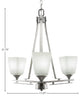 Uptowne 3-Light Chandelier, Aged Silver/White Muslin