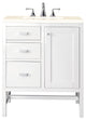 Addison 30" Single Vanity Cabinet, Glossy White, Eternal Marfil Quartz