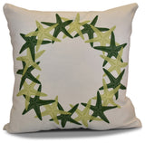 Decorative Holiday Pillow Geometric Print, Green, 18"x18"