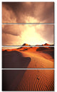 Brown Desert Dunes At Sunrise, African Landscape Canvas Print, 28"x48", 4 Panels