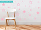 Stars Fabric Wall Decals, Set of 52 Stars in Various Sizes, Pink