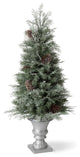 Pre-Lit Pine Artificial Christmas Tree, 4', Pinecones