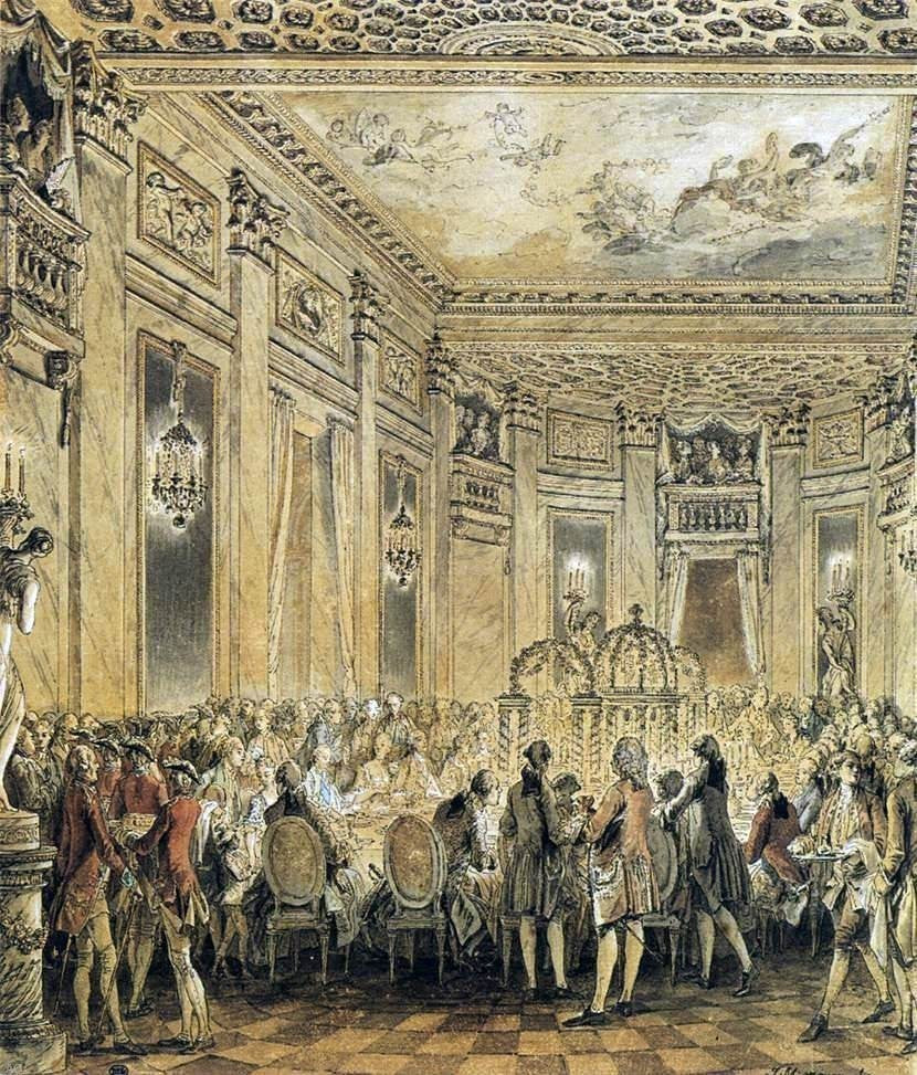 Jean-Michel Moreau Banquet Given in the Presence of the King Gallery Wrap Canvas
