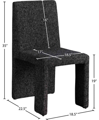 Benson Upholstered Dining Chair, Black, Linen Texured Fabric