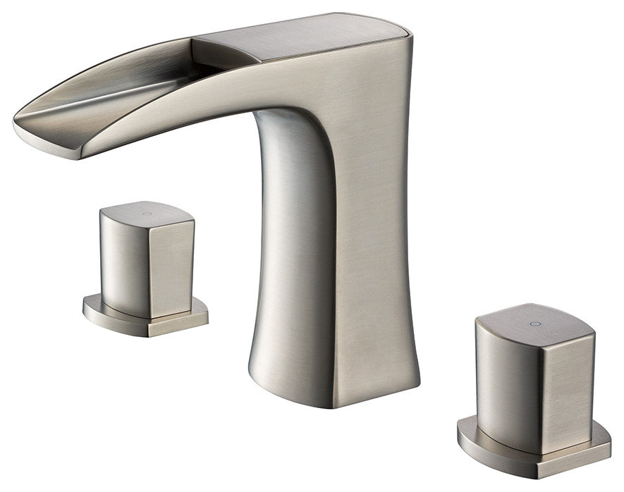 Fresca Fortore Widespread Mount Bathroom Vanity Faucet, Brushed Nickel