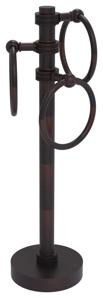 Vanity Top 3 Towel Ring with Dotted Accents, Venetian Bronze