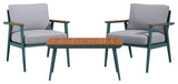 3 Piece Patio Table Set, Green/Gray