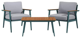 3 Piece Patio Table Set, Green/Gray