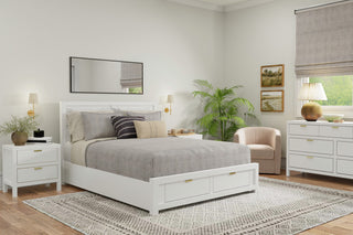 Carmel Storage Bed, Cappuccino, White, Queen