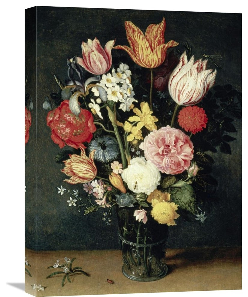 "Tulips, Roses and other Flowers in a Glass" Artwork, 16"x22"