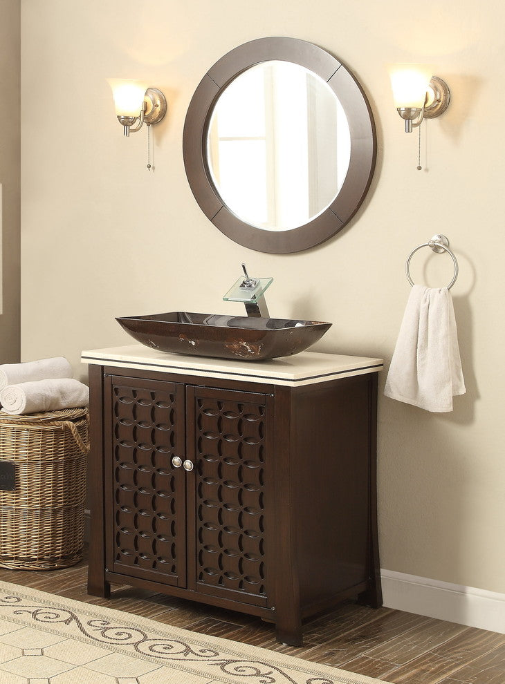 30" Vessel Sink Giovanni Bathroom Vanity and Mirror