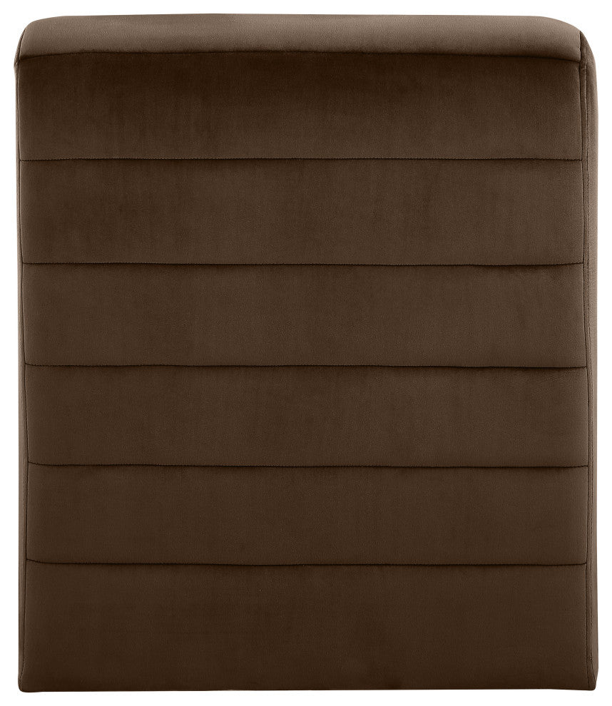 Ivy Upholstered Accent Chair, Brown, Velvet