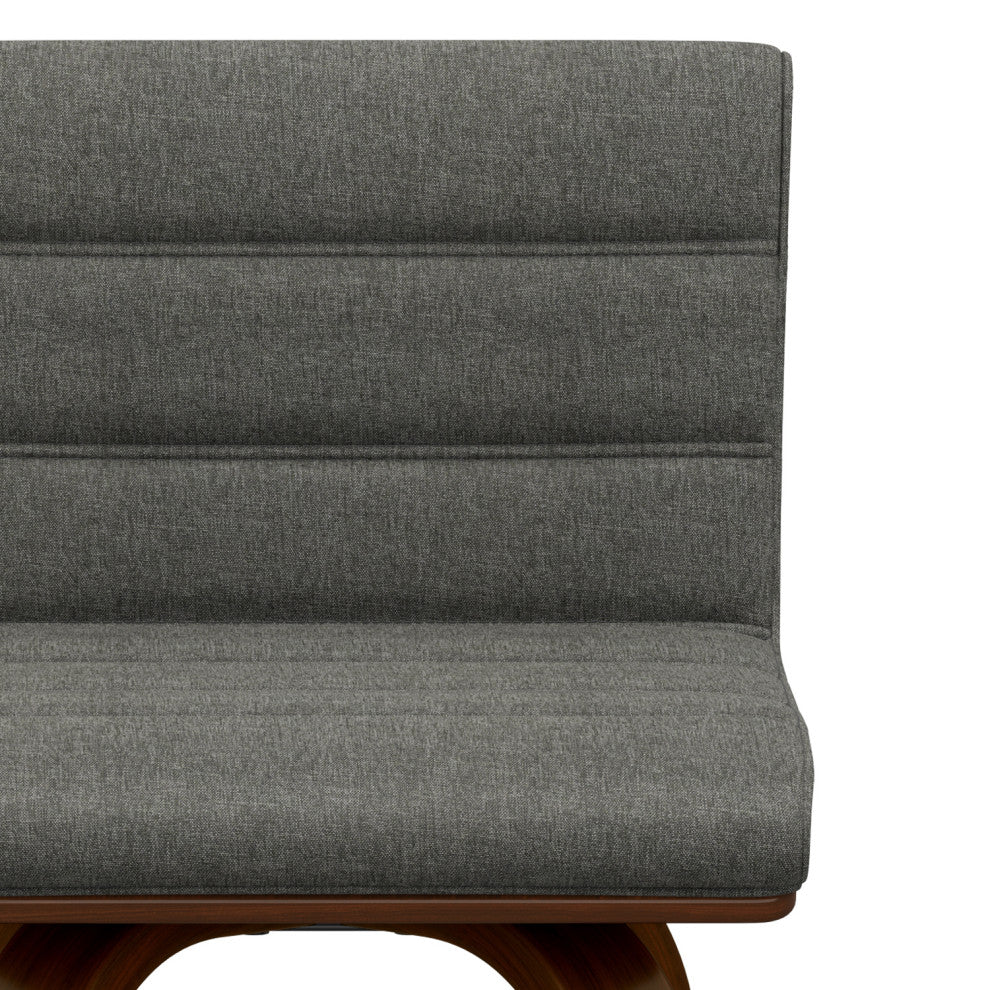 Roland Swivel Bar Stool, Grey Linen Look Fabric