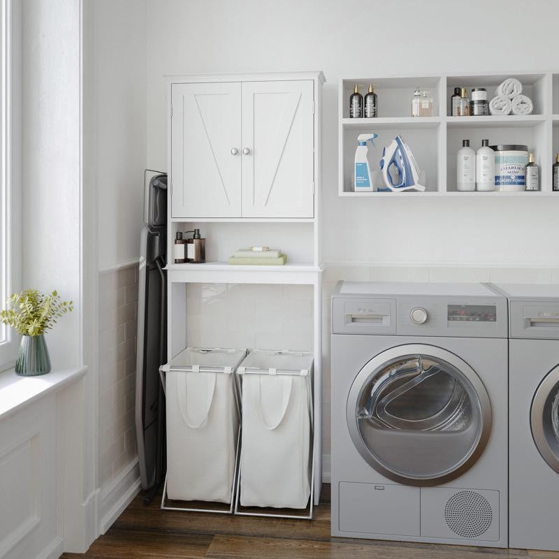 Dune Farmhouse Over the Toilet Bathroom Storage Cabinet, White