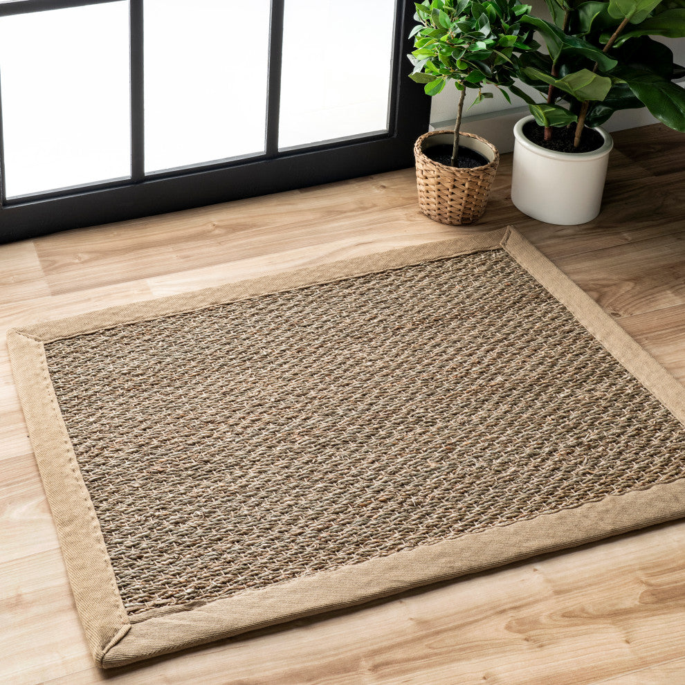 Nuloom Machine Woven Blair Rug, Beige 3'x5'