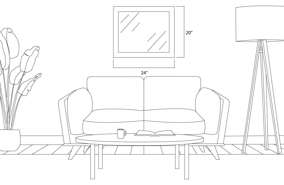 Woodford Framed Wall Mirror, Walnut, 20" X 24"