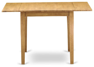 5Pc Dinette Set For Small Spaces, Table, 4 Chairs, Linen Fabic Seat, Oak