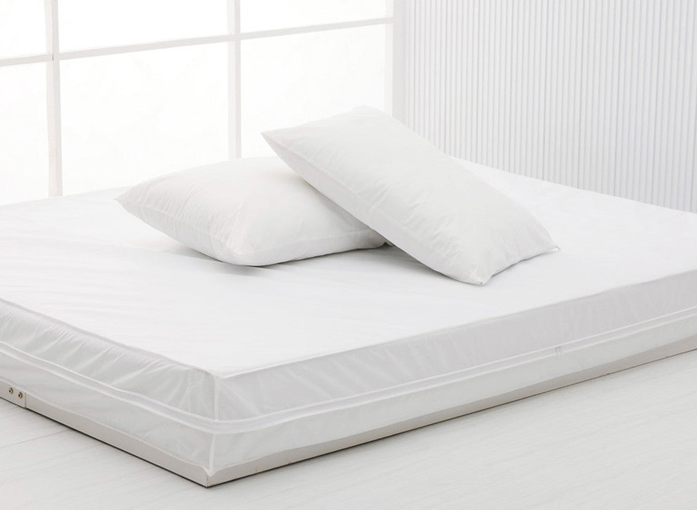 Permafresh Antibacterial Water Resistant Mattress and Pillow Protector Set, Whit