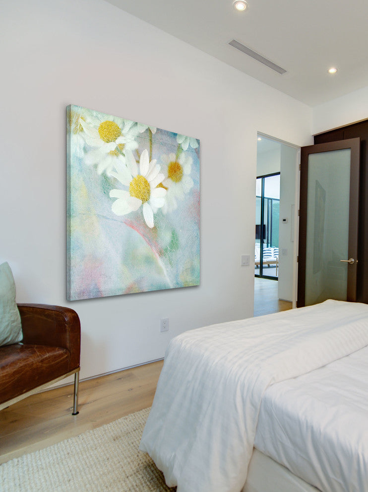 "White Daisy 1" Painting Print on Wrapped Canvas by Julie Joy