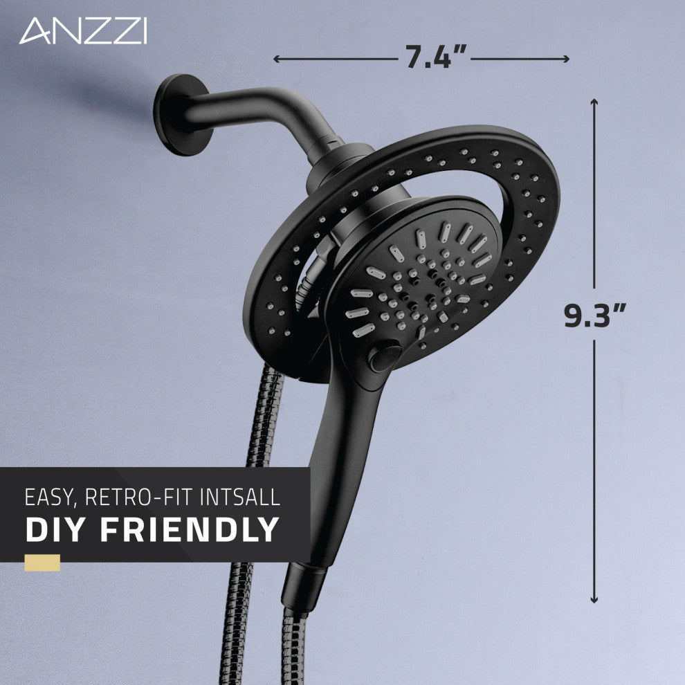 Valkyrie Two-in-One Magnetic Showerhead and Hand Sprayer, Matte Black